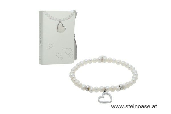 Armband Perle & Herz